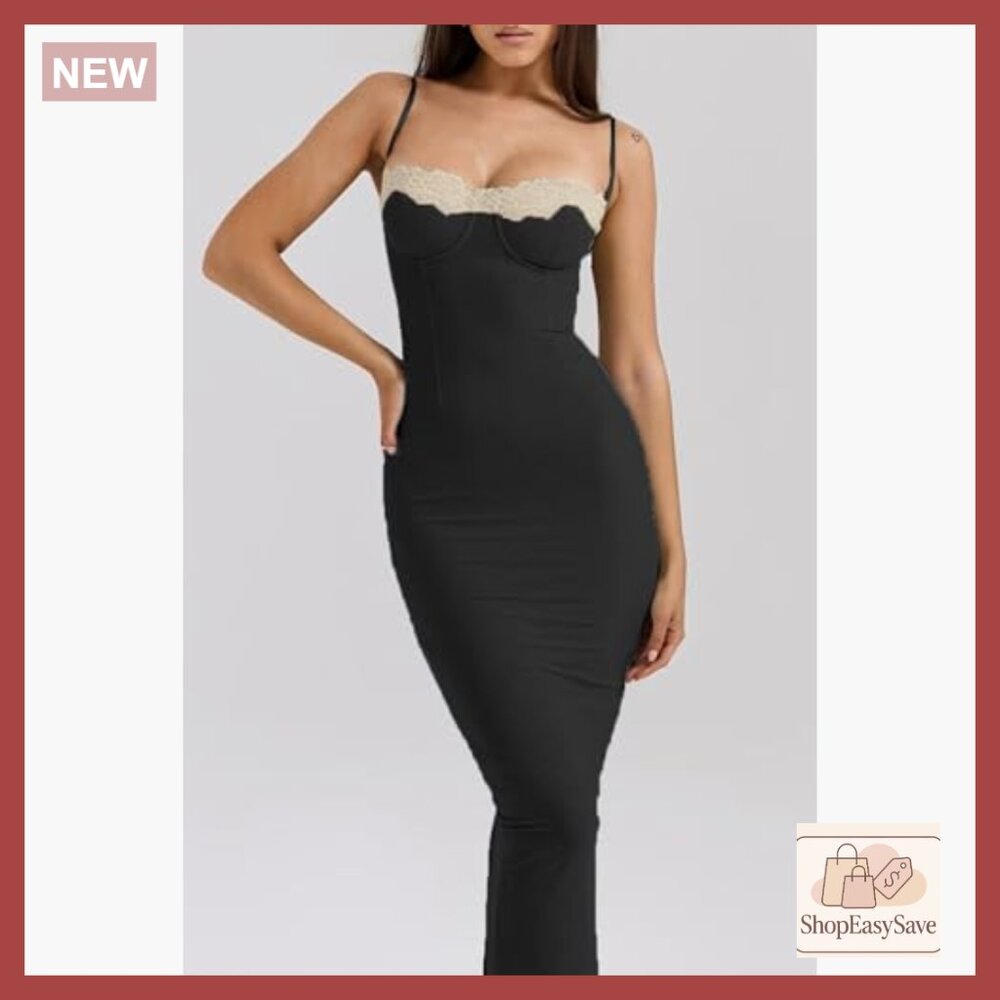 Floral Mesh Maxi Dress Bodycon Elegant Wedding Guest Party Night Out - Picture 4 of 7
